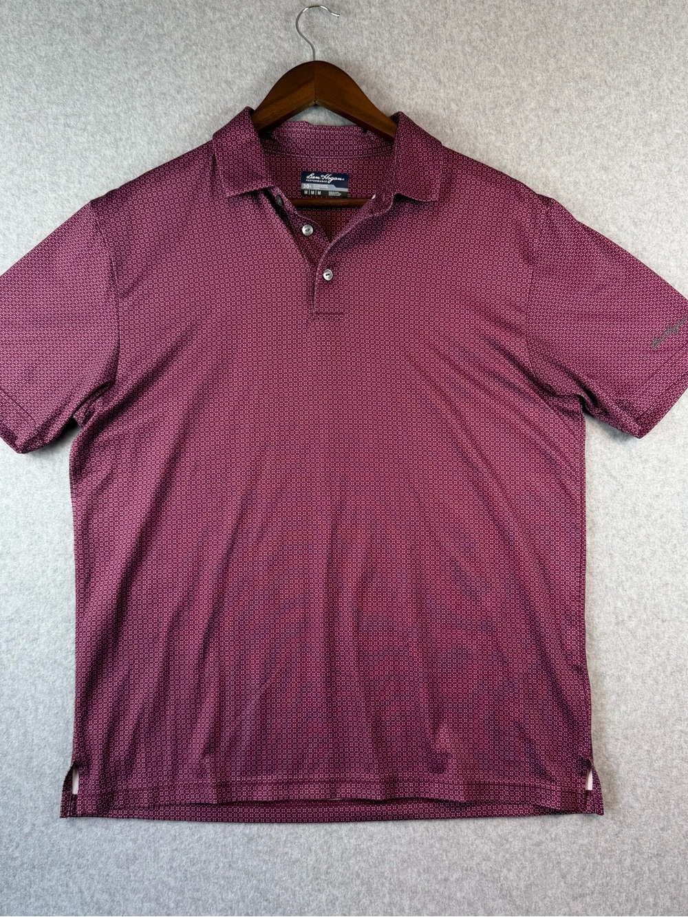 Hogan Men's Burgundy Micro-Pattern Polo